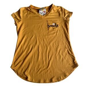 Jenna & Jessie Yellow Daisy Smile Girls Size 10 Tee